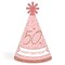 Big Dot of Happiness 50th Pink Rose Gold Birthday - Cone Happy Birthday Party Hats for Adults - Set of 8 (Standard Size)